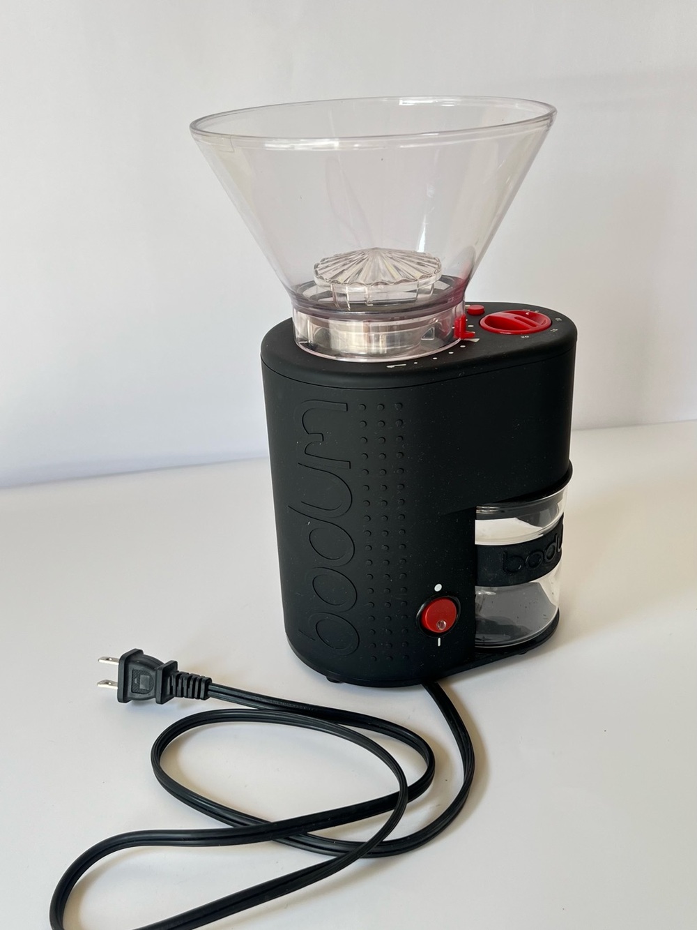 Bodum Bistro Electric Coffee Grinder - White with Red Accents